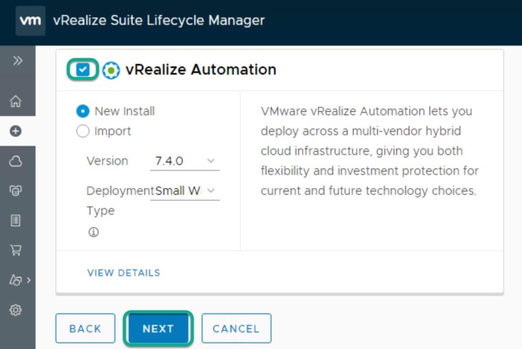 Deploy vRealize Suite Levergaing vRSLCM10a