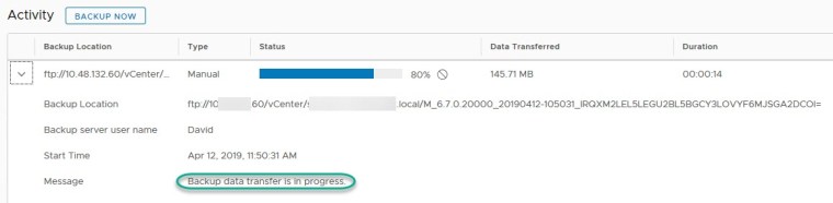 vcsa 6.7 schedule backup9