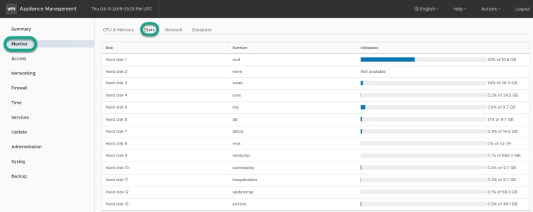 VMware vCSA - Health Status 2
