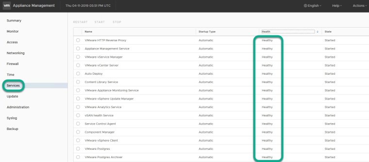 VMware vCSA - Health Status 3